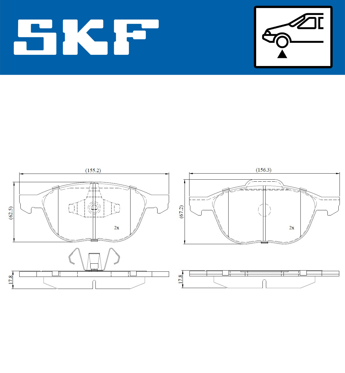 Placute frana SKF VKBP80262